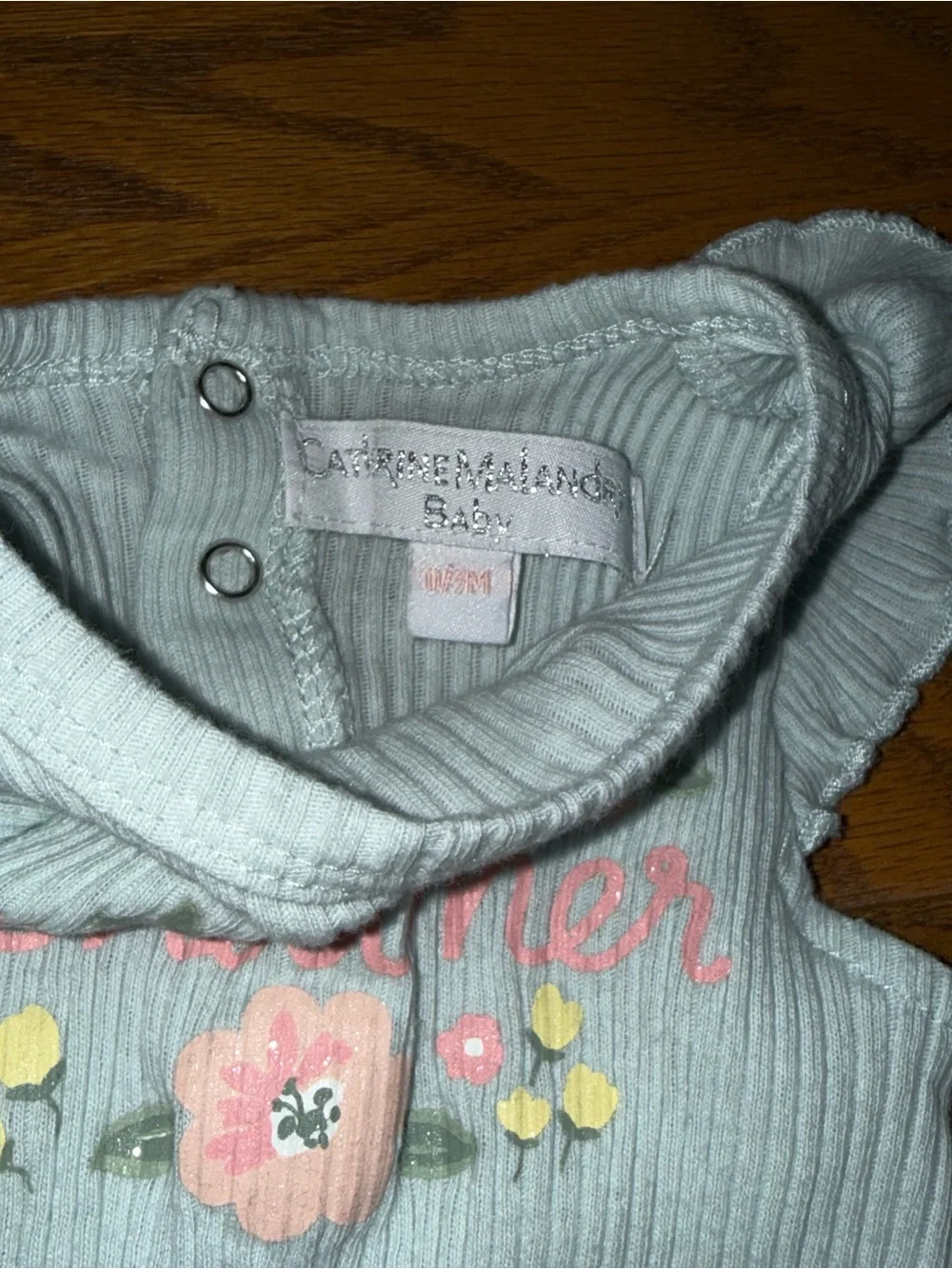 Little Dreamer Light Blue Ribbed Baby One-Piece 0-3